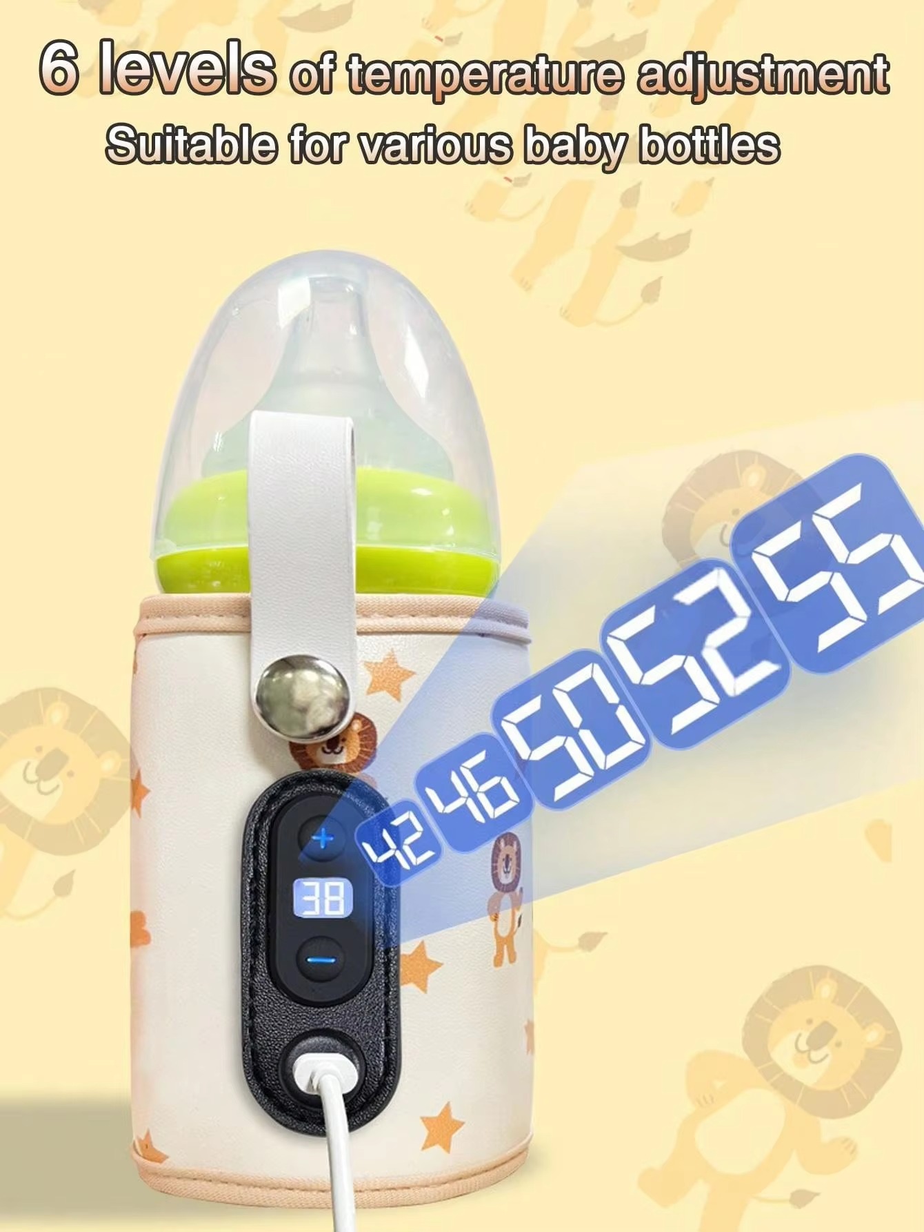 USB Portable Baby Bottle Warmer with LED Display | Travel Milk Heater | Waterproof & Universal Fit - Image 6