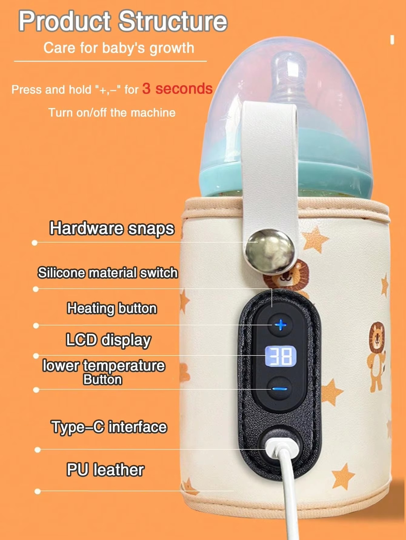USB Portable Baby Bottle Warmer with LED Display | Travel Milk Heater | Waterproof & Universal Fit - Image 5